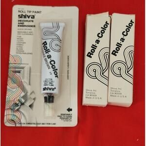 Vtg Shiva Roll-a-color Decorate‎ and embroider paints VanDyke Brown/Black/White